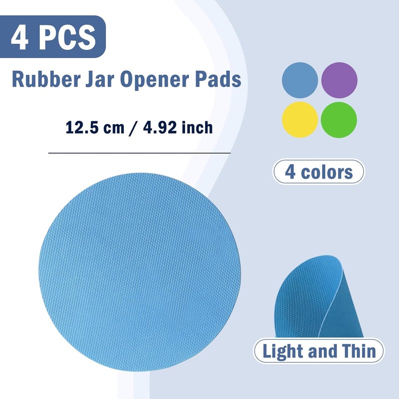Aixoom Rubber Jar Opener Pads Set of 4, Round Heat-insulated Non-Slip Gripper Pads for Jars, Kitchen Tool for Easy Opening (Circle) - Image 2