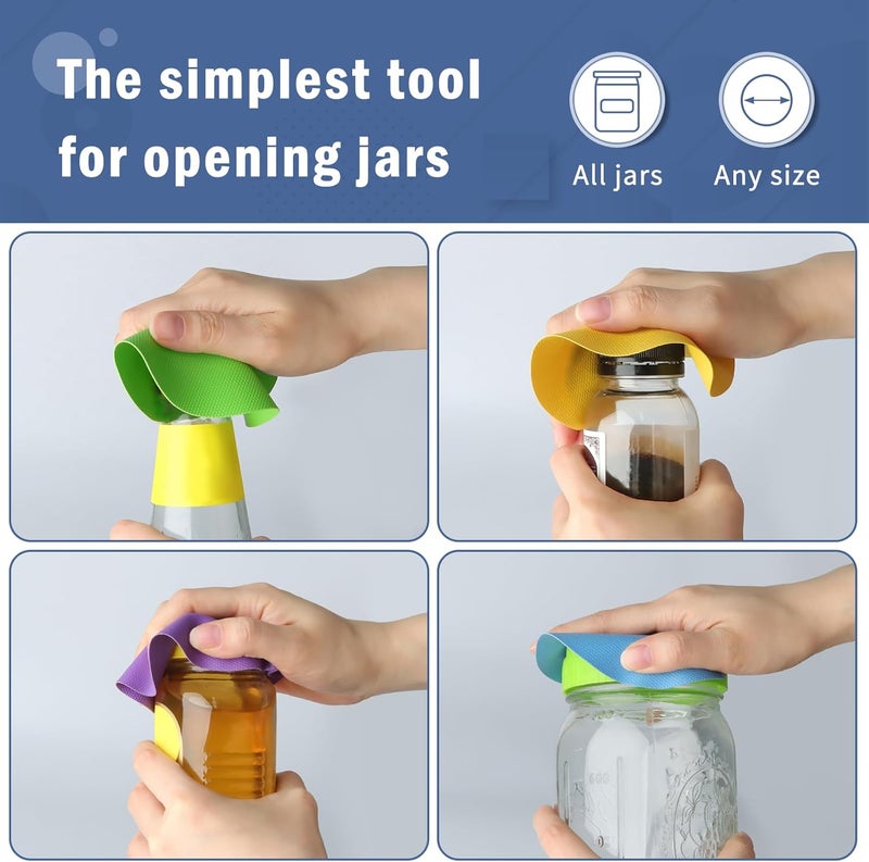 Aixoom Rubber Jar Opener Pads Set of 4, Round Heat-insulated Non-Slip Gripper Pads for Jars, Kitchen Tool for Easy Opening (Circle) - Image 4
