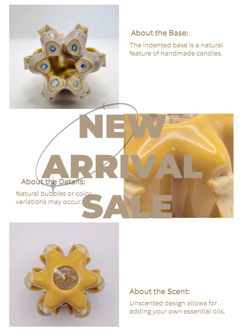 شمعة معطورة منحوتة يدوياً - هدية فريدة للعيد الميلاد، الزفاف، الذكرى السنوية والعيد | منحوتة لديكور المنزل | نسخة غير معطرة | الهدية المثالية للمرأة، الفتاة، الحبيبة، الأخت، الزوجة، الأم، لها - Image 4