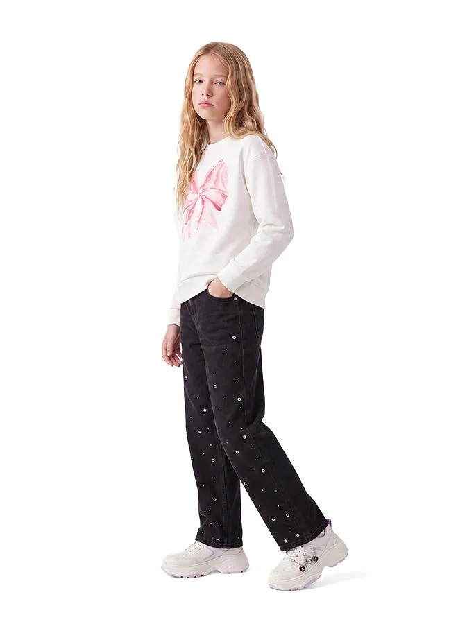 Koton  Ribbon Printed Sweatshirt for Women | Best Price UAE