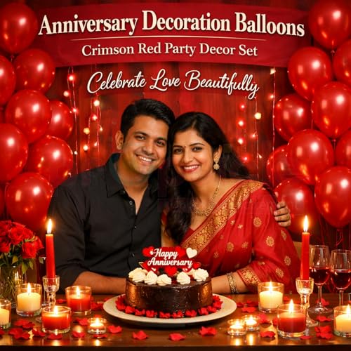 Propsicle Red Metallic Balloons for Decoration - (Pack of 50) Red Balloons for Birthday, Anniversary, Valentine, Bachelorette, Christmas, New Year, Wedding Backdrop, Balloon Arch & Party Decoration - Image 5