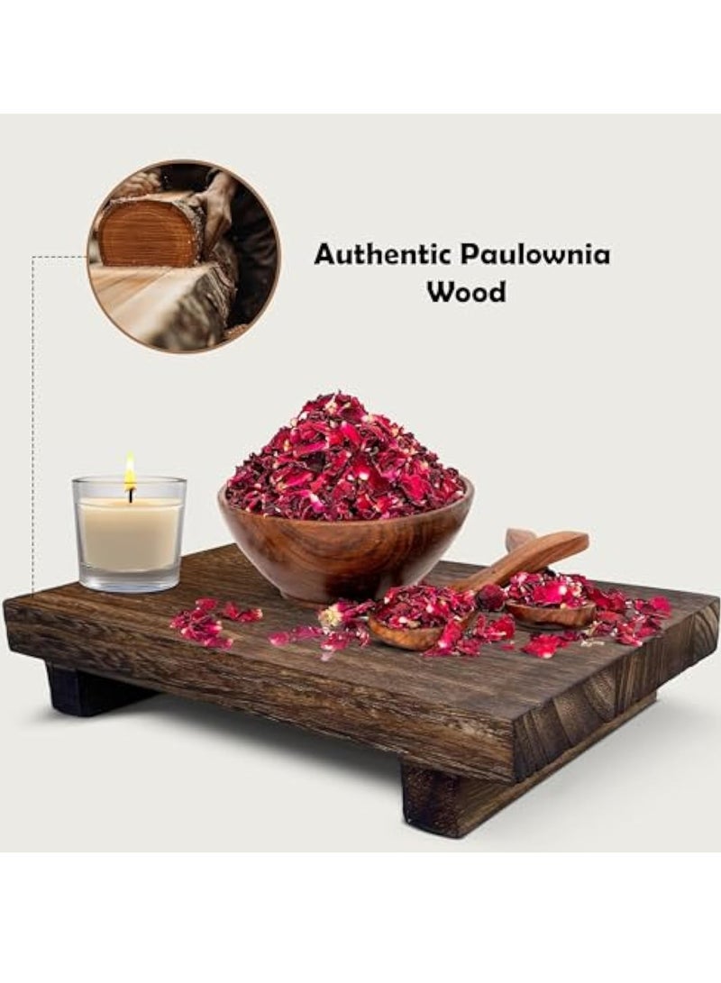 YelaJoy Wood Pedestal Soap Stand, Farmhouse Wood Riser, Soap Dish Holder/Tray Counter Decor for Bathroom Kitchen, Rustic Candle Plant Holder, Display Rectangular Decorative (Antique Walnut) - Image 4