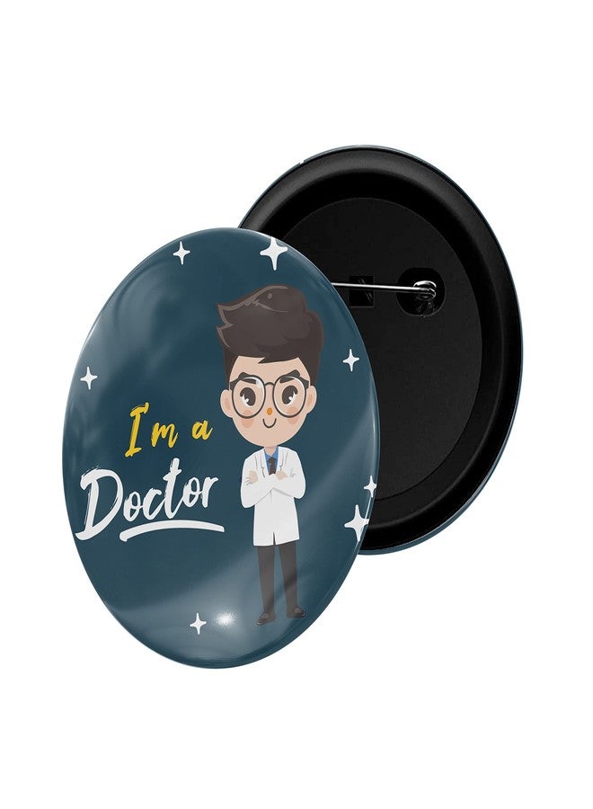 dhcrafts دبابيس dhcrafts زرقاء اللون، بتصميم "أنا طبيب" (D1)، بلمسة نهائية لامعة، عبوة من قطعة واحدة. - Image 1