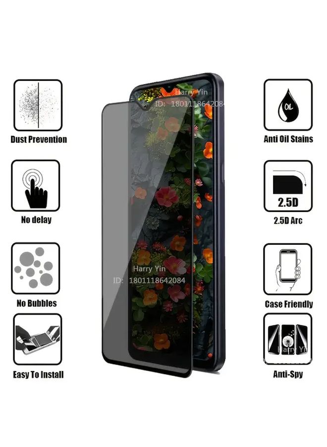 2 Pack Privacy Screen Protector for Moto G7 G8 G9 G10 Play Black Frame Limited View 9H Glass - Image 2