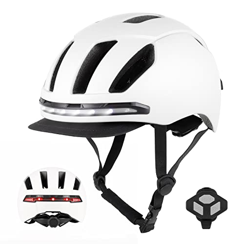 Ulip Smart Bicycle Helmet with Front Rear LED Light Detachable Visor and Lining for Adults Men Women Bike Skateboard Cycling Roller Scooter Commute While - Image 1