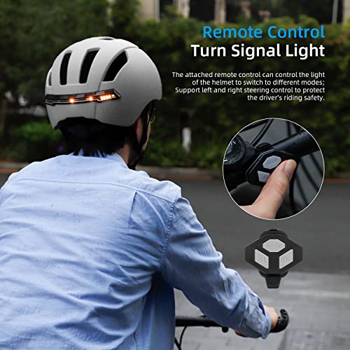 Ulip Smart Bicycle Helmet with Front Rear LED Light Detachable Visor and Lining for Adults Men Women Bike Skateboard Cycling Roller Scooter Commute While - Image 2