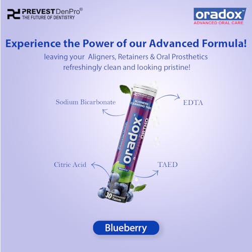 ORADOX Aligner Cleaning Tablets for Clear Aligners Braces Retainers (30 Tablets) | Effervescent Cleanser Stain Odor Removal Biofilm Control Daily Oral Hygiene - Image 4