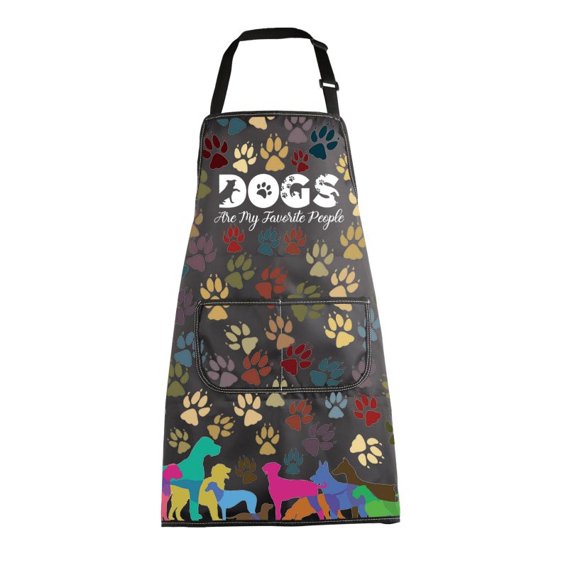 MBMSO Paw Print Dog Groomer Apron  Dog Lover Gift for Owners Paw Print Apronb