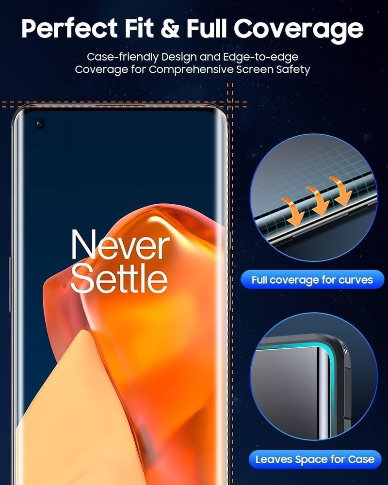 KLJP حماية شاشة زجاجية مقواة من غوريلا بتقنية HD+ المنحنية مصممة لجهاز Realme P3 Ultra 5G - حماية كاملة من الحافة إلى الحافة مع مجموعة تركيب سهلة - Image 2