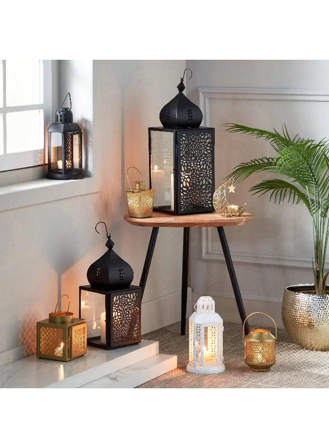Home Box Kensin Promo Metal Cutwork Lantern 10 x 22 x 10 cm