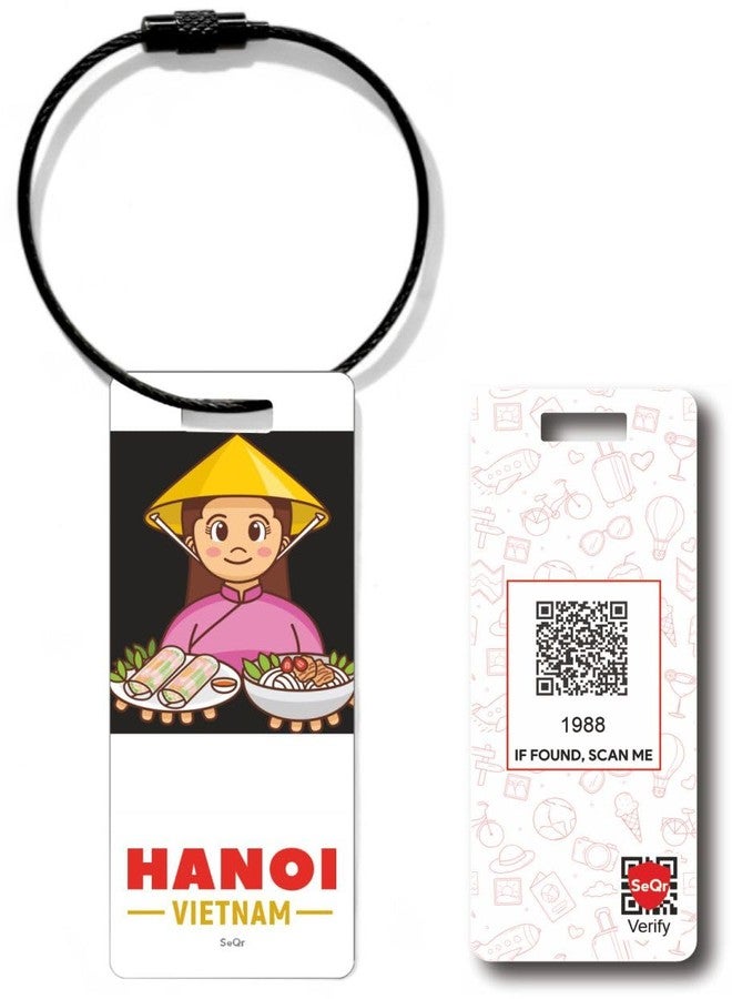 SeQr Smart Lost & Found Luggage Tag - Metal QR Travel ID Tag with Wire Cable for Suitcase, Backpack, Stroller, Golf Bag - Scan & Find Digital Souvenir Tag - Smart Travel Accessory/Vietnam Souvenir - Image 1