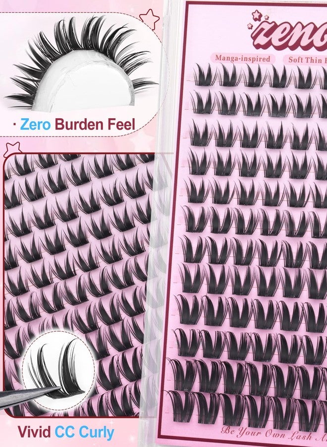 zenotti Bunny Lash Clusters Manga Eyelash Clusters Wispy Cluster Eyelash Extensions Anime Fairy Individual Lashes Cluster with Spikes Wet Look Lash Extensions 8-16mm by zenotti - Image 5