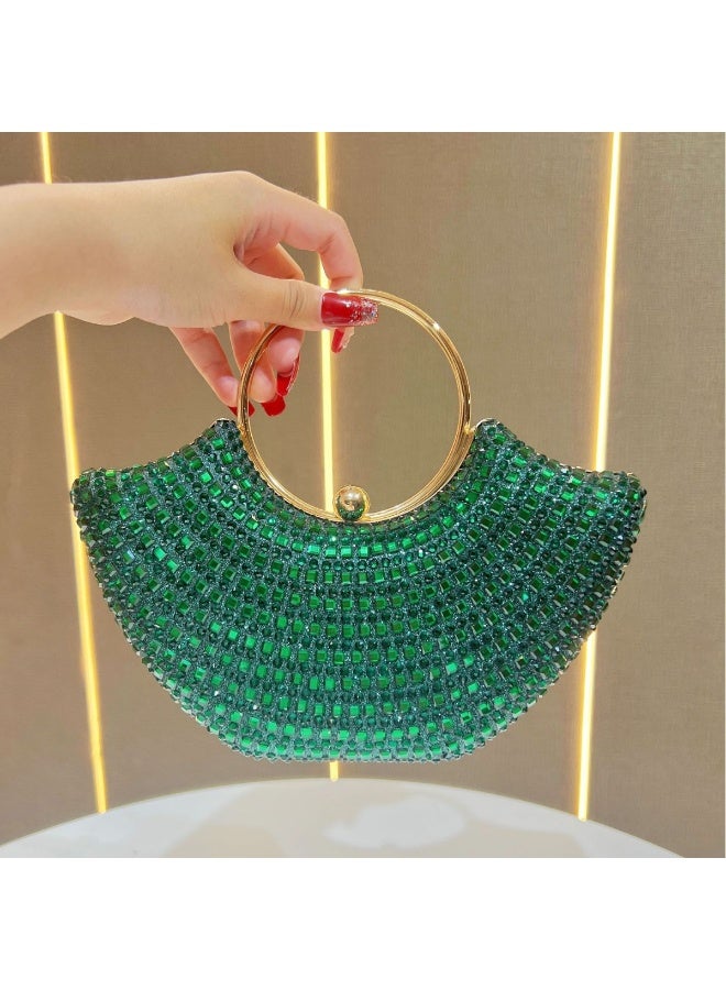 نيمي حقيبة سهرة أنيقة بأحجار الراين للنساء - Image 1