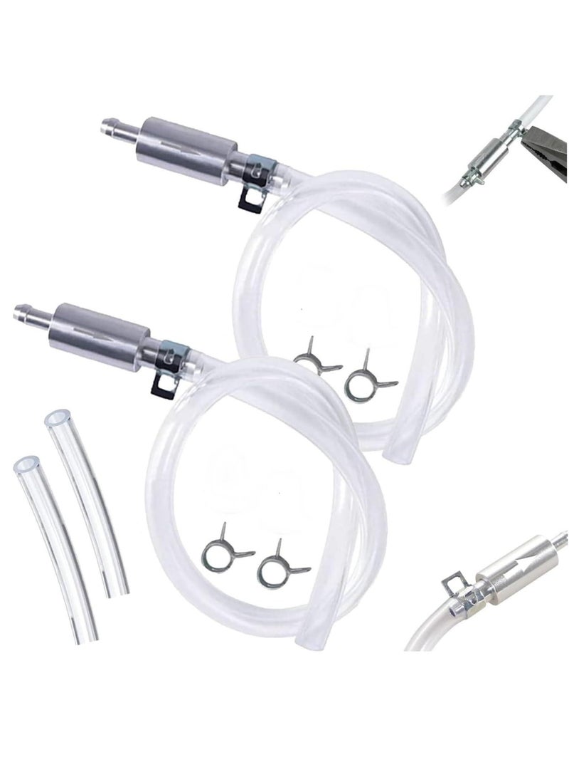Generic Brake Bleeding Hose - One way Check Valve Tube Bleeding Tool Kit for Automobile and Motorcycle Clutch, Universal Brake Fluid Bleeding Kit for Hydraulic Brake System, Two Metal Clamp Hoses (2 pieces)  - Image 1