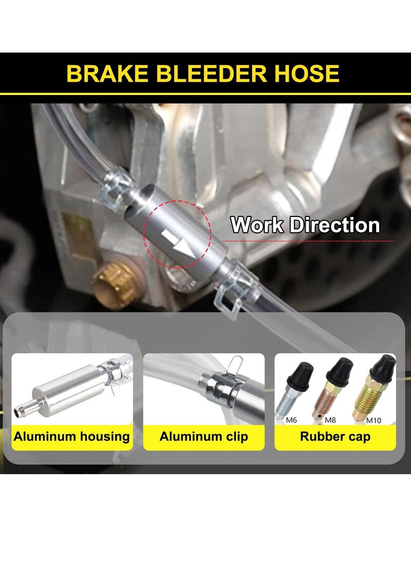 Generic Brake Bleeding Hose - One way Check Valve Tube Bleeding Tool Kit for Automobile and Motorcycle Clutch, Universal Brake Fluid Bleeding Kit for Hydraulic Brake System, Two Metal Clamp Hoses (2 pieces)  - Image 3