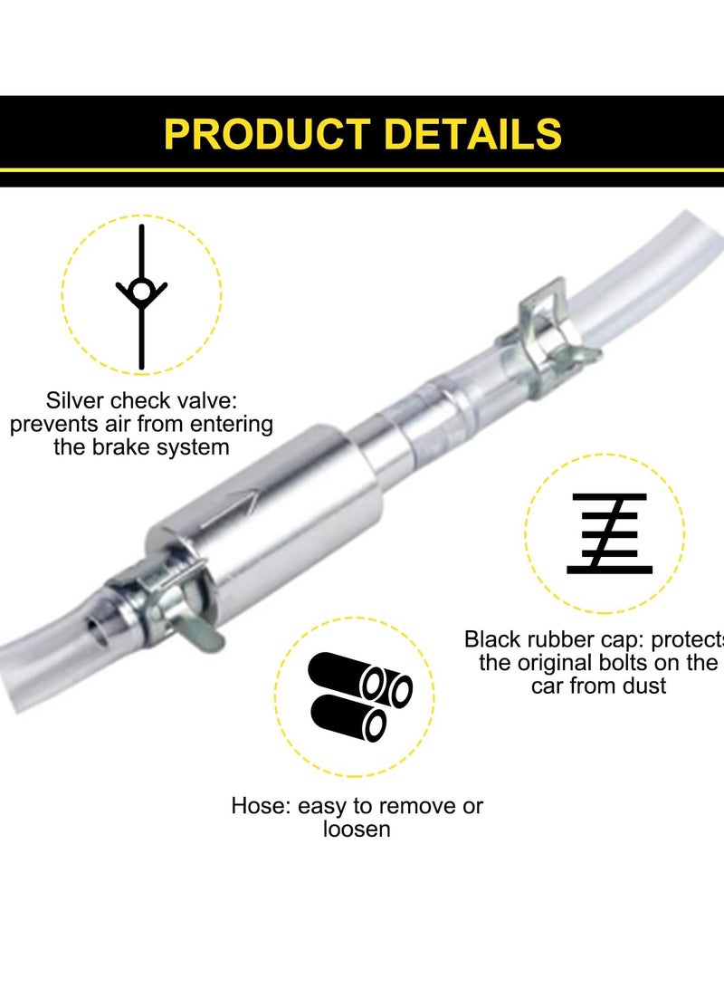 Generic Brake Bleeding Hose - One way Check Valve Tube Bleeding Tool Kit for Automobile and Motorcycle Clutch, Universal Brake Fluid Bleeding Kit for Hydraulic Brake System, Two Metal Clamp Hoses (2 pieces)  - Image 2