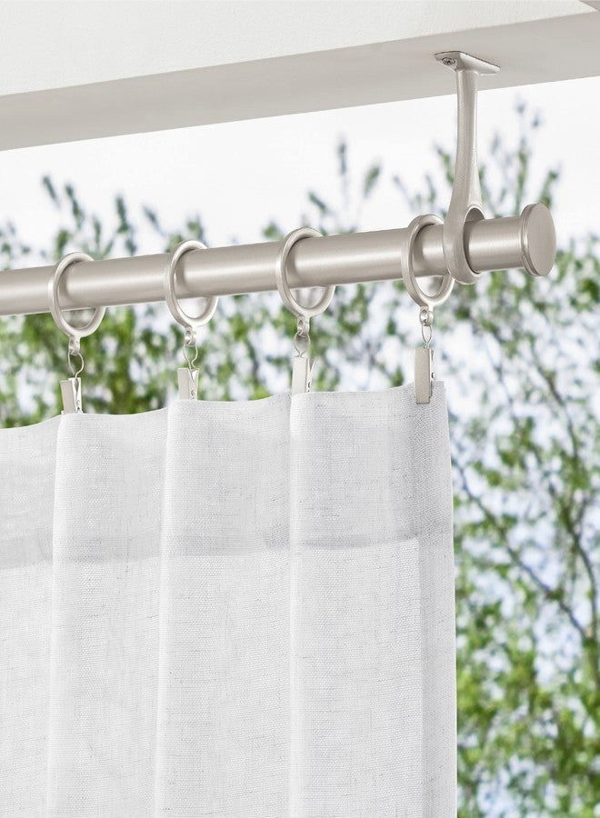 مود مجموعة حلقات ستائر MODE الخارجية، طقم من 14 مشبك ستائر مع حلقات، حلقات راتنجية مع مشابك للستائر، تناسب قضبان ستائر MODE الخارجية، 1 3/8 بوصة، نيكل - Image 3