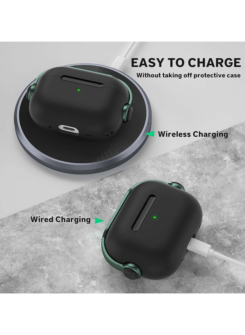 Anmi AirPods Pro 2 2nd Generation Case Cover, Creative Musician Headset Secure Lock Design Protective Case with Keychain Compatible with Airpods Pro 2 2022  for Women Men, Green - Image 3