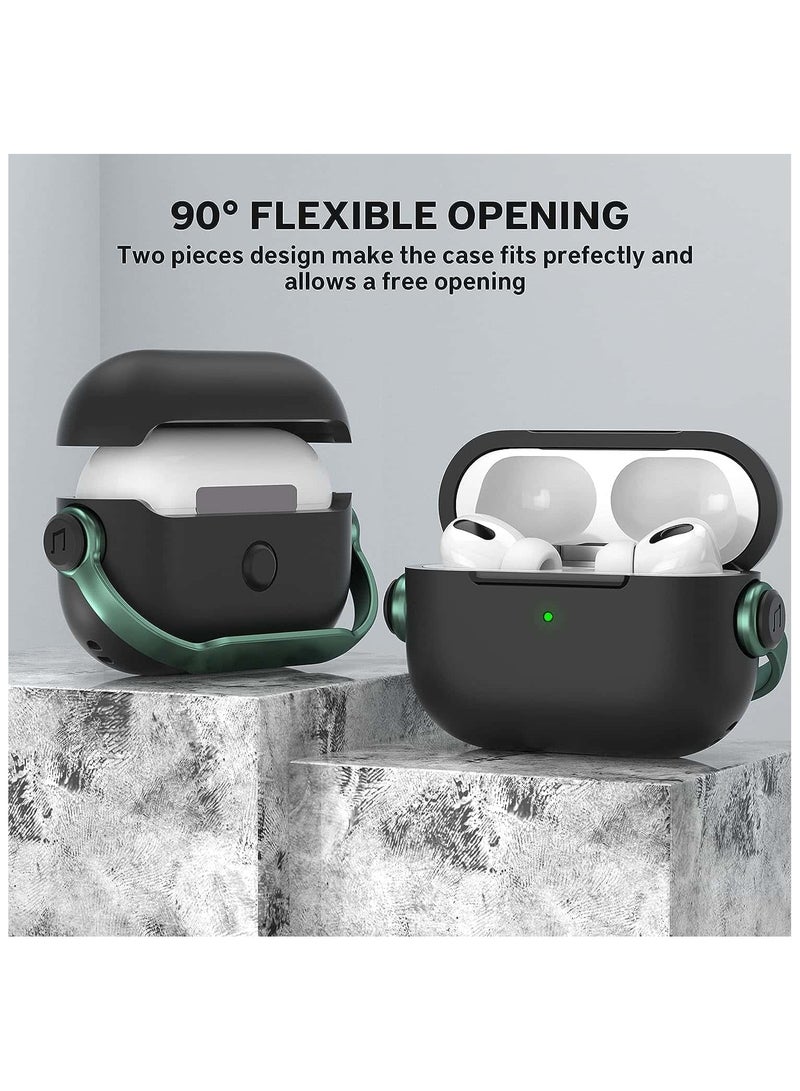 Anmi AirPods Pro 2 2nd Generation Case Cover, Creative Musician Headset Secure Lock Design Protective Case with Keychain Compatible with Airpods Pro 2 2022  for Women Men, Green - Image 4