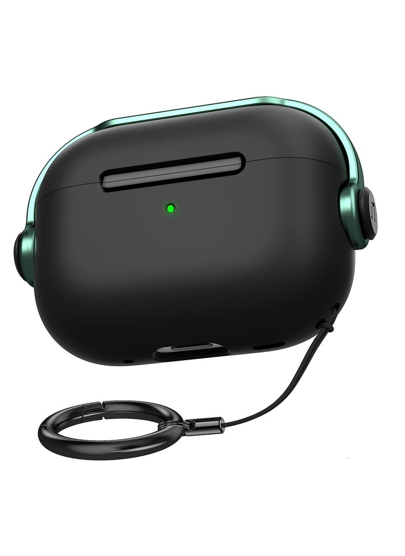Anmi AirPods Pro 2 2nd Generation Case Cover, Creative Musician Headset Secure Lock Design Protective Case with Keychain Compatible with Airpods Pro 2 2022  for Women Men, Green  - Image 1