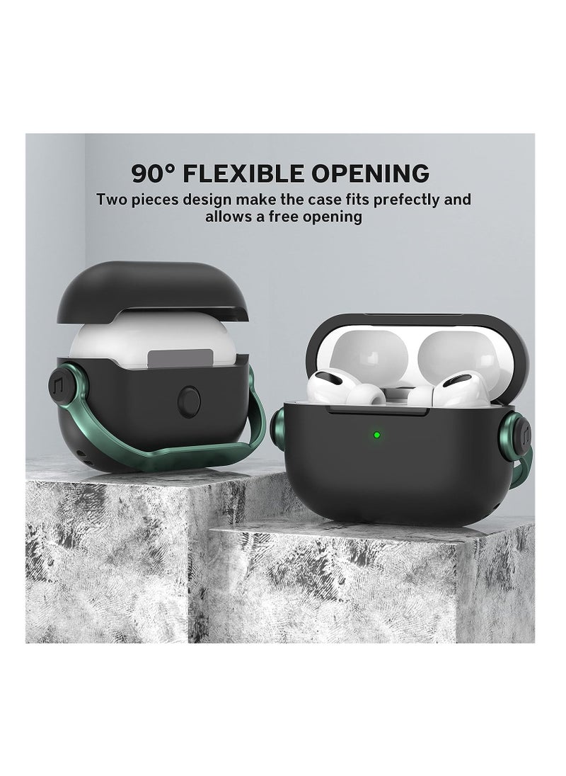 Anmi AirPods Pro 2 2nd Generation Case Cover, Creative Musician Headset Secure Lock Design Protective Case with Keychain Compatible with Airpods Pro 2 2022  for Women Men, Green  - Image 4