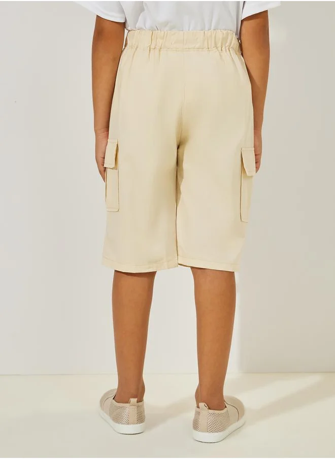 Styli Loose Cargo Shorts with Drawstrings