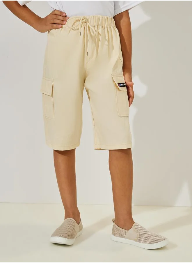 Styli Loose Cargo Shorts with Drawstrings