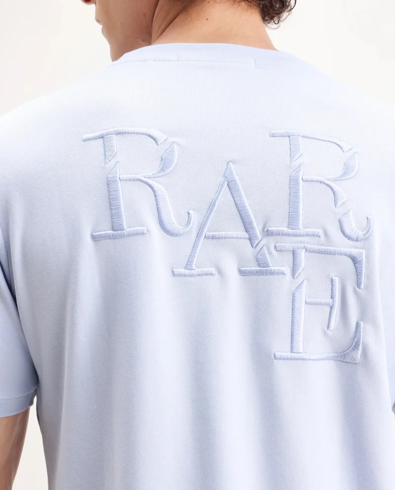 Rare Rabbit Men's Embroidered Back Oversized T-Shirt