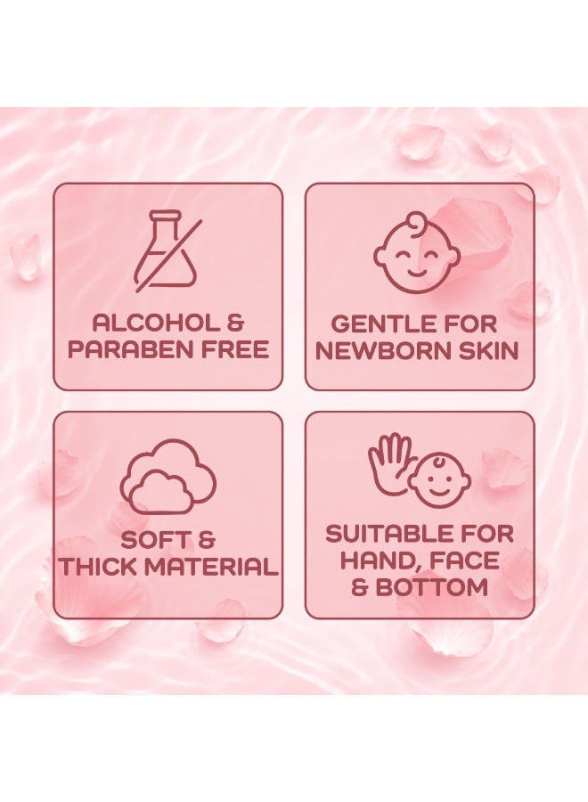 Bodyform Baby Rose Water Wipes, 72 Count — Soft & Thick Baby Wipes with Rose Geranium Oil, Alcohol-Free & Paraben-Free, Gentle Cleansing for Hands, Face & Bottom - Image 4