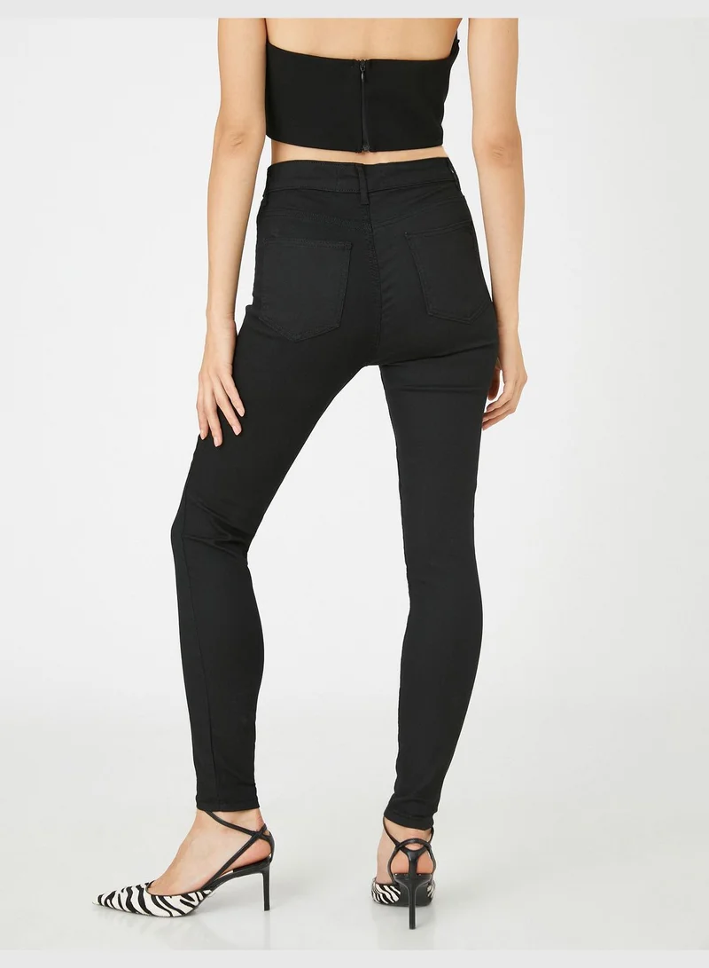 كوتون Denim Trousers Skinny Fit High Waist Skinny Leg - Carmen Jean