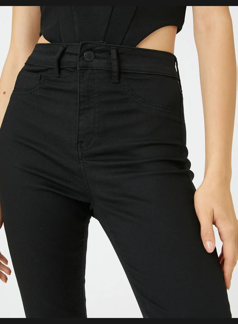 كوتون Denim Trousers Skinny Fit High Waist Skinny Leg - Carmen Jean
