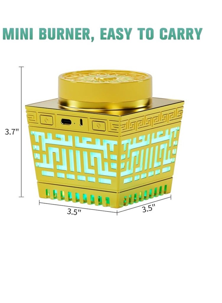 تلواح مكبر صوت للقرآن الكريم مع بخور مبخرة صغيرة، جهاز تحكم عن بعد، 114 سورة القرآن الكريم، مكبر صوت بلوتوث مع ضوء ليلي متغير متعدد الألوان - Image 2