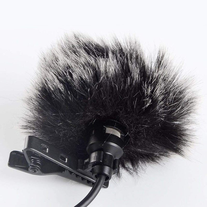 BornFeel Lavalier Wind Muff 2 Pack Lapel Microphone Wind Muff 0.2/0.4 Inch Furry Lav Windscreen Windproof Wind Screen (0.4inch, Black/White) - Image 3
