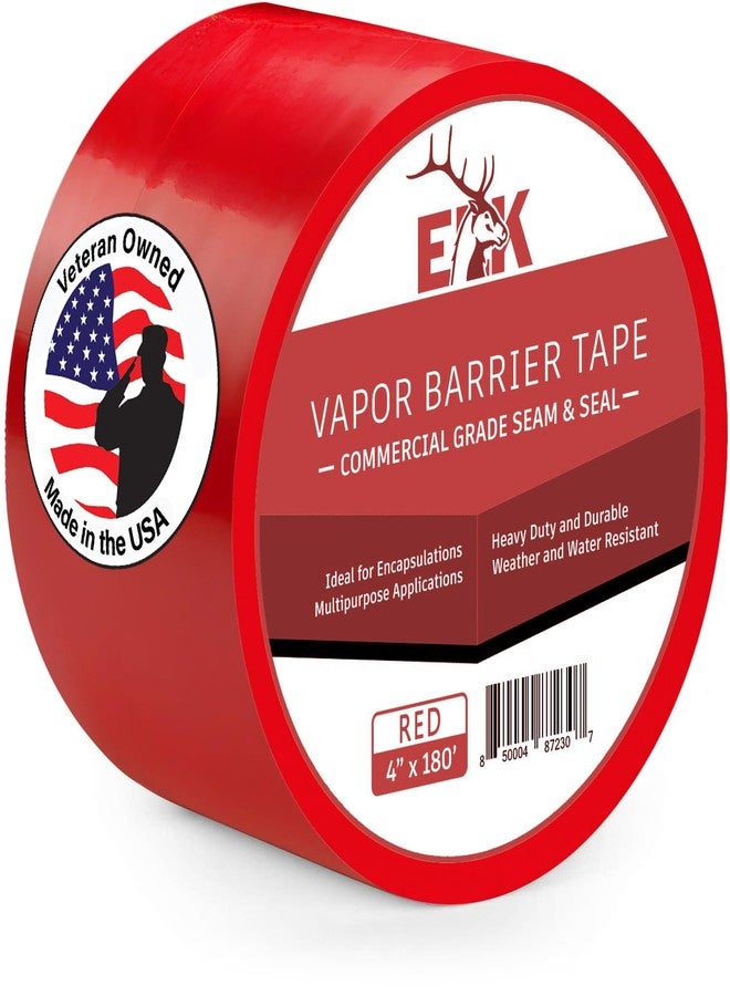 إلك شريط ELK لحاجز البخار - 4 بوصات × 180 قدمًا - شريط درز من البولي إيثيلين بسمك 7 مم - درزات ومانعات رطوبة لتغليف المساحات الزاحفة أو شريط بحري مقاوم للماء - أحمر - Image 1