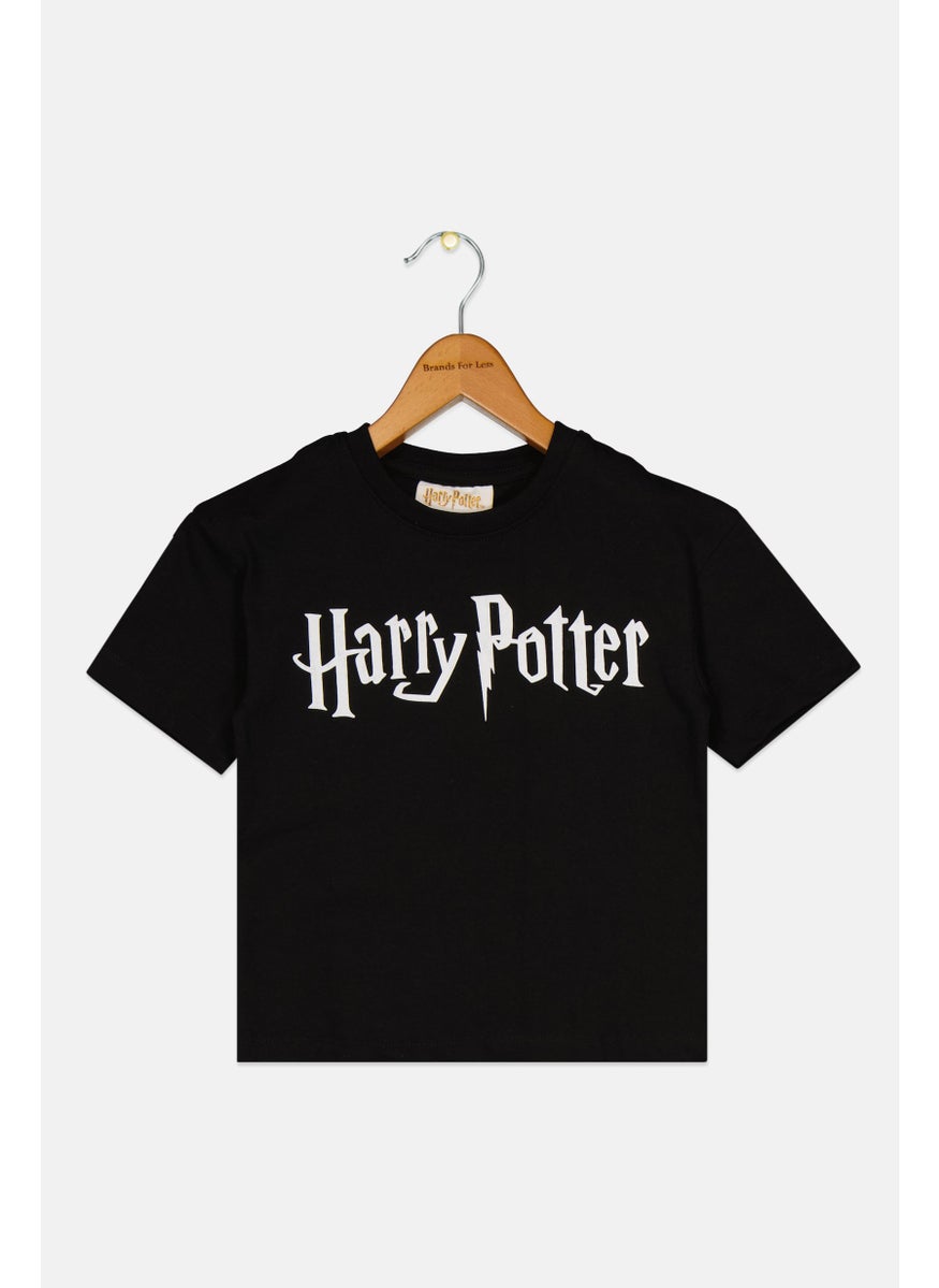 Harry Potter - Toddlers Boy Crew Neck Short Sleeves Brand Logo T-shirt, Black - Image 1