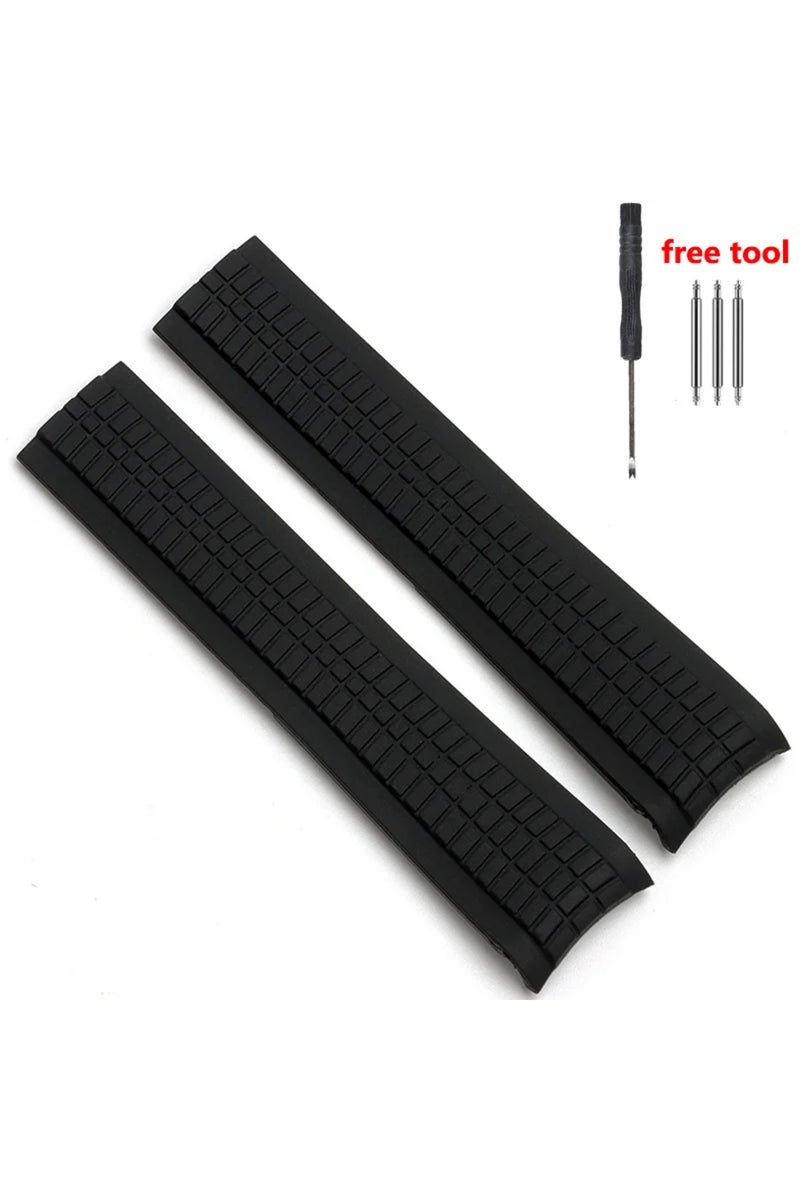 21mm Black-no logo 21mm Watch Strap for Patek Philippe Aquanaut Series 5164/5167 Waterproof Anti-Dus