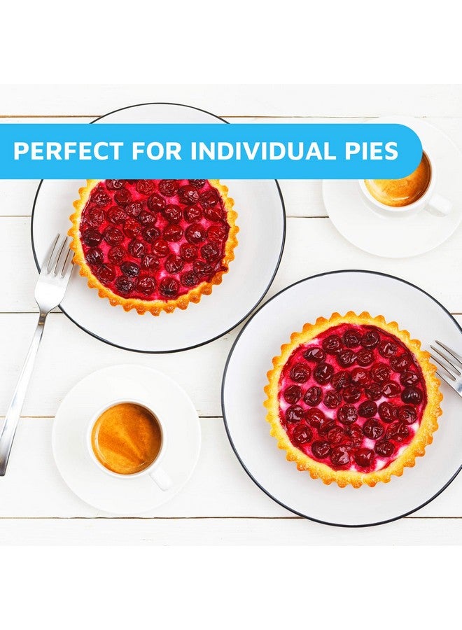MontoPack Disposable 5" Aluminum Foil Pie/Tart Pan (50 Pack) | 5 Inch Round Cake Pan for Baking Personal Mini Pies, Homemade Cakes & Quiche | Oven Safe Foil Tins Easily Stack & Store, Freeze & Reheat - Image 3