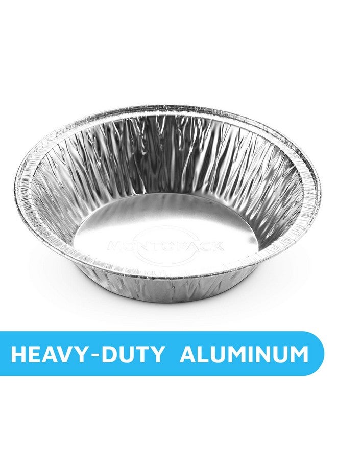 MontoPack Disposable 5" Aluminum Foil Pie/Tart Pan (50 Pack) | 5 Inch Round Cake Pan for Baking Personal Mini Pies, Homemade Cakes & Quiche | Oven Safe Foil Tins Easily Stack & Store, Freeze & Reheat - Image 2