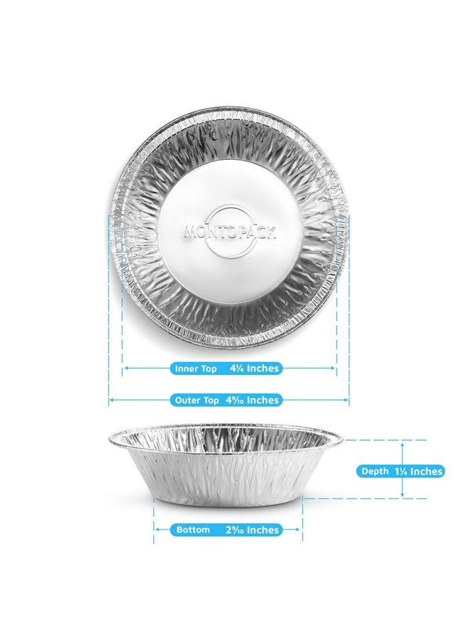 MontoPack Disposable 5" Aluminum Foil Pie/Tart Pan (50 Pack) | 5 Inch Round Cake Pan for Baking Personal Mini Pies, Homemade Cakes & Quiche | Oven Safe Foil Tins Easily Stack & Store, Freeze & Reheat - Image 4
