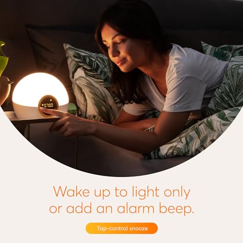 Lumie Bodyclock Rise 100 - LED Wake-Up Light Alarm Clock with Realistic Sunrise and Sunset, Dimmable, White/Yellow - Image 5