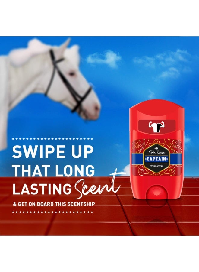 Old Spice Captain Deodorant Stick For Men, 3 x 50 ml - Image 5