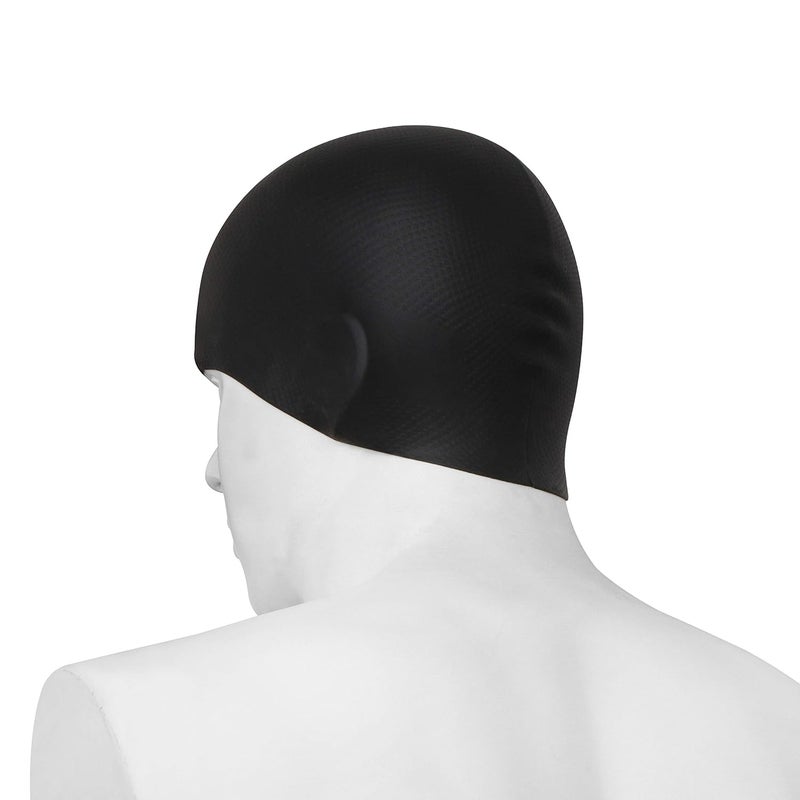 Nivia Pro Silicone Swimming Cap - Black - Image 4
