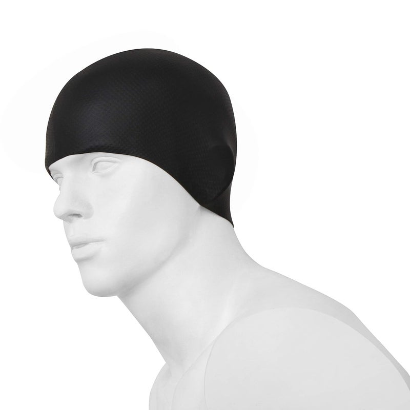 Nivia Pro Silicone Swimming Cap - Black - Image 3