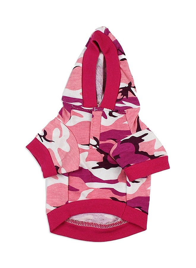 Generic Printed Pet Hoodie T-Shirt Pink/White M  - Image 1