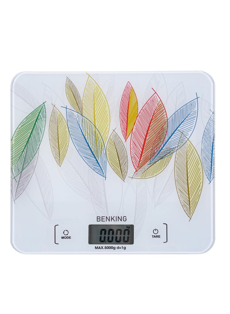 BENKING Digital Display Food Scale Weighs Up To 5 Kg LCD Display With Armoured Glass Portable And Light Weight Food Scale Perfect for Meal Prep & Baking - Image 2