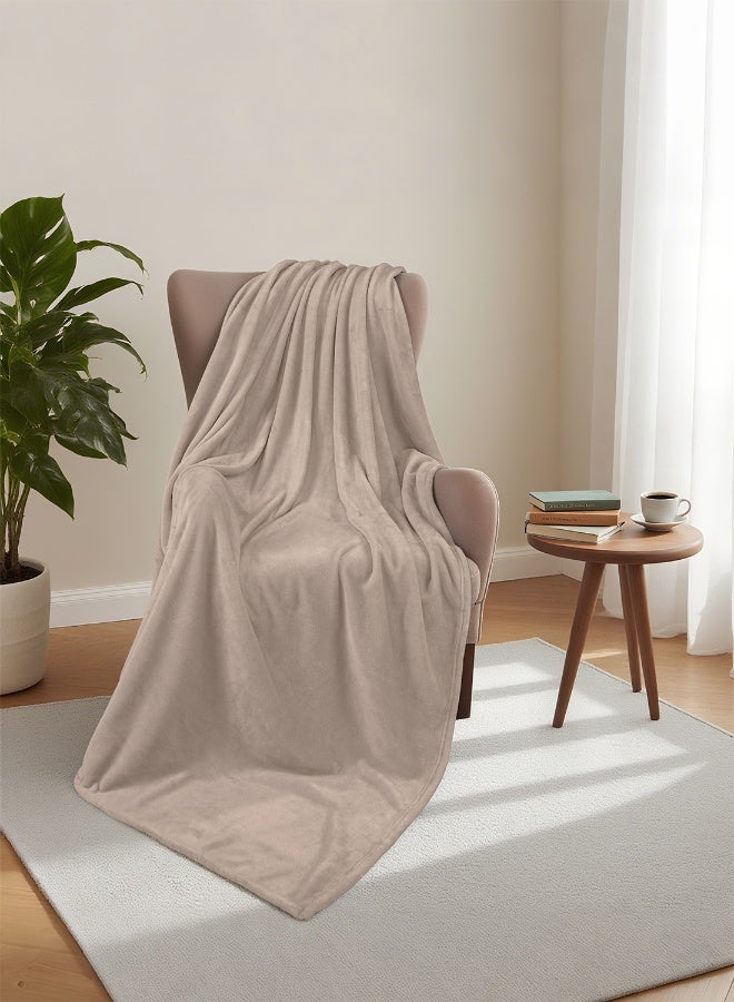 ايست من نون بطانية خفيفة الوزن 250 GSM فائقة النعومة من الألياف الدقيقة للسرير والأريكة بلون الموكا - الحجم 150 × 200 سم - Image 1