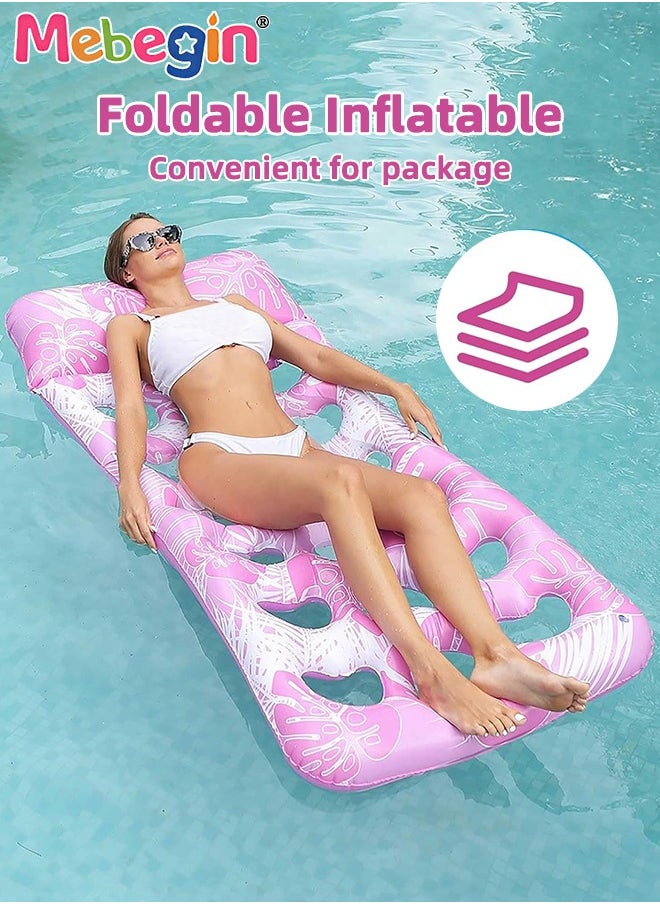 MEBEGIN Inflatable Pool Floats, Creative Loungers with 18 Heart-shaped Holes, Tanning Bed with Backrest, Pool Floaties Rafts for Adults, Large Size Lake Lounge, Multifuctional Pool Toys, Suitable for Swimming Pool, Seashore and Summer Beach Party, 180*90cm  - Image 3