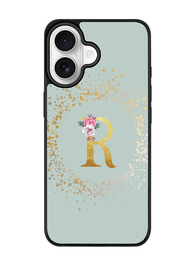 Stylizedd iPhone 17 Case, [Compatible with MagSafe] Slim Magnetic cover Phone Case iPhone 17 -Custom Monogram Floral - R  (Light Grey ) - Image 1