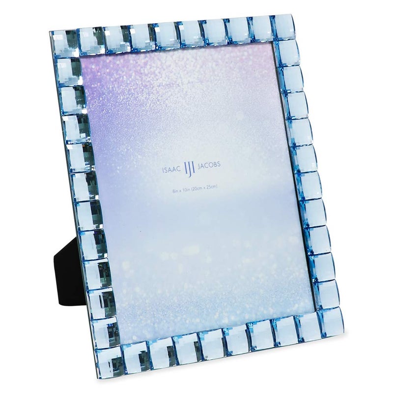 Isaac Jacobs Decorative Sparkling Light Blue Jewel Picture Frame, Photo Display & Home DÃ©cor (8x10, Light Blue) - Image 1