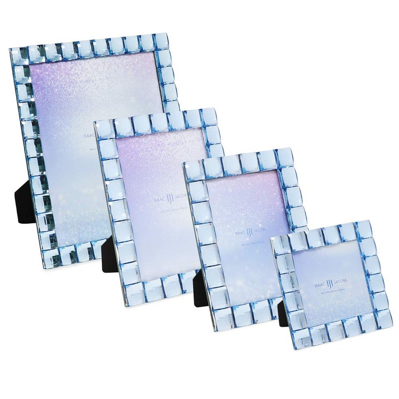 Isaac Jacobs Decorative Sparkling Light Blue Jewel Picture Frame, Photo Display & Home DÃ©cor (8x10, Light Blue) - Image 4